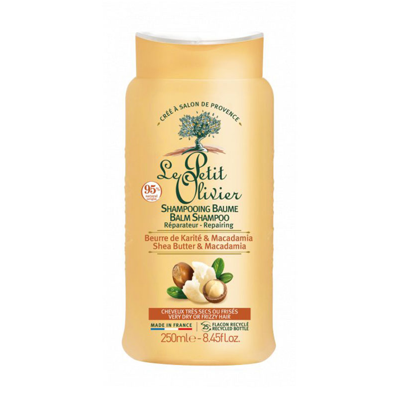 Живильний шампунь Le Petit Olivier Repairing Balm Shampoo для сухого, кучерявого волосся, з олією Ши та макадамією, 250 мл