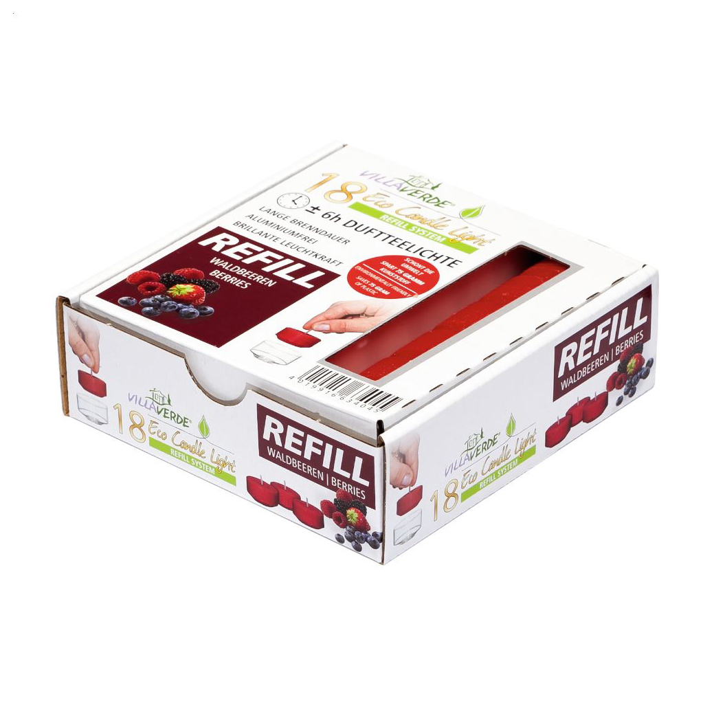 Змінні ароматичні чайні свічки Villa Verde Eco Candle Light Refill System Berries, 18 шт