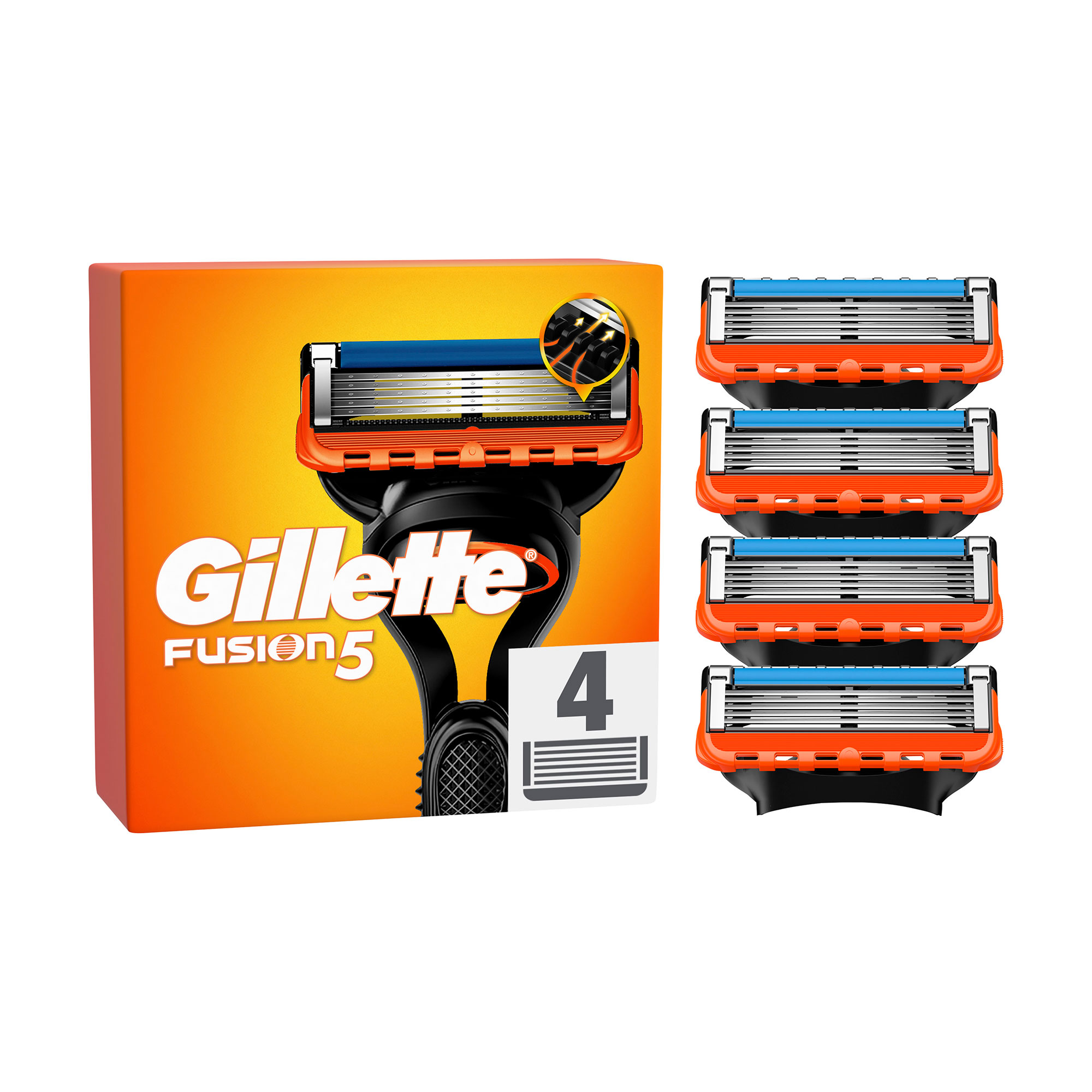 Змінні картриджі для гоління чоловічі (леза) Gillette Fusion5, 4 шт