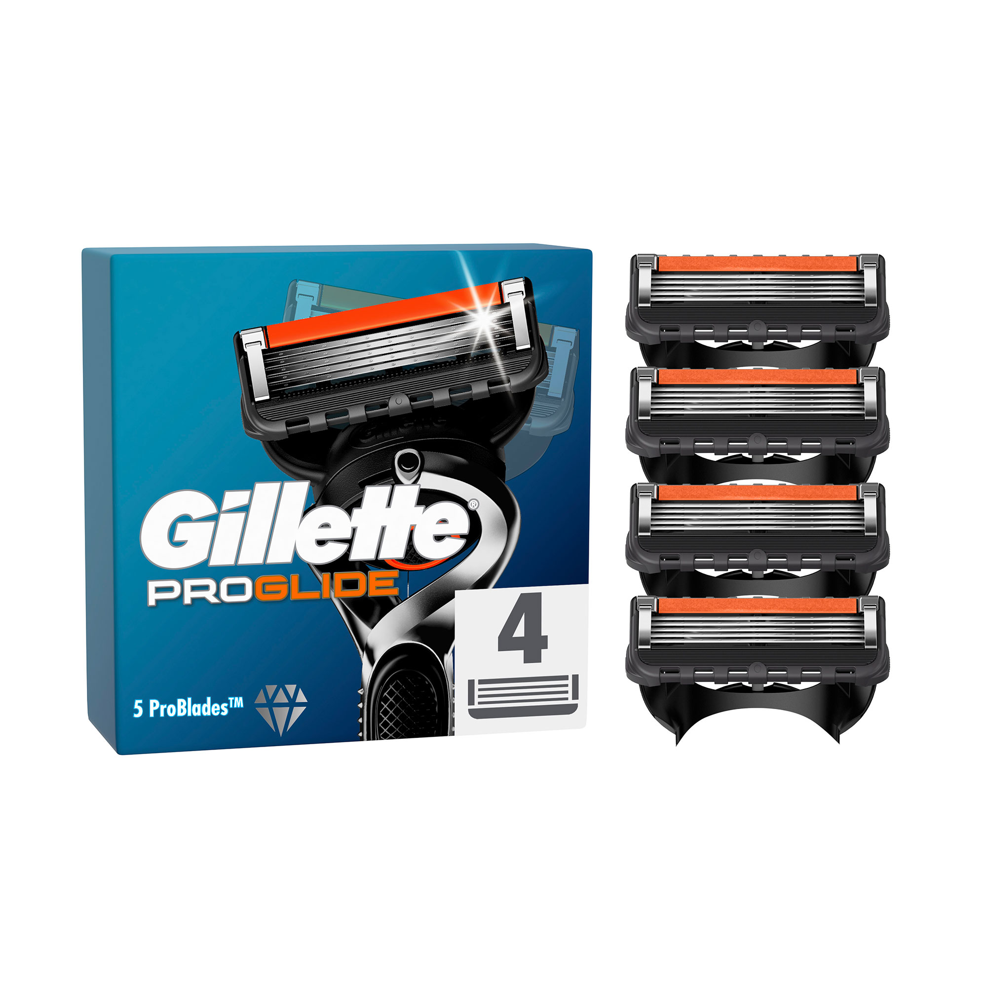 Змінні картриджі для гоління чоловічі (леза) Gillette Fusion ProGlide, 4 шт