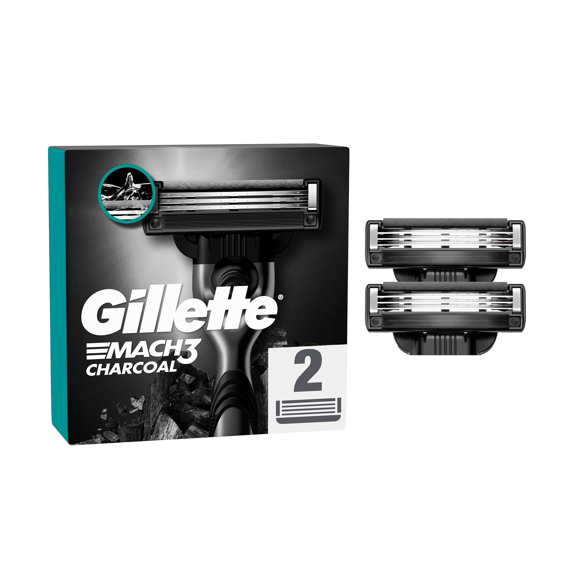 Змінні картриджі для гоління чоловічі (леза) Gillette Mach3 Charcoal, 2 шт