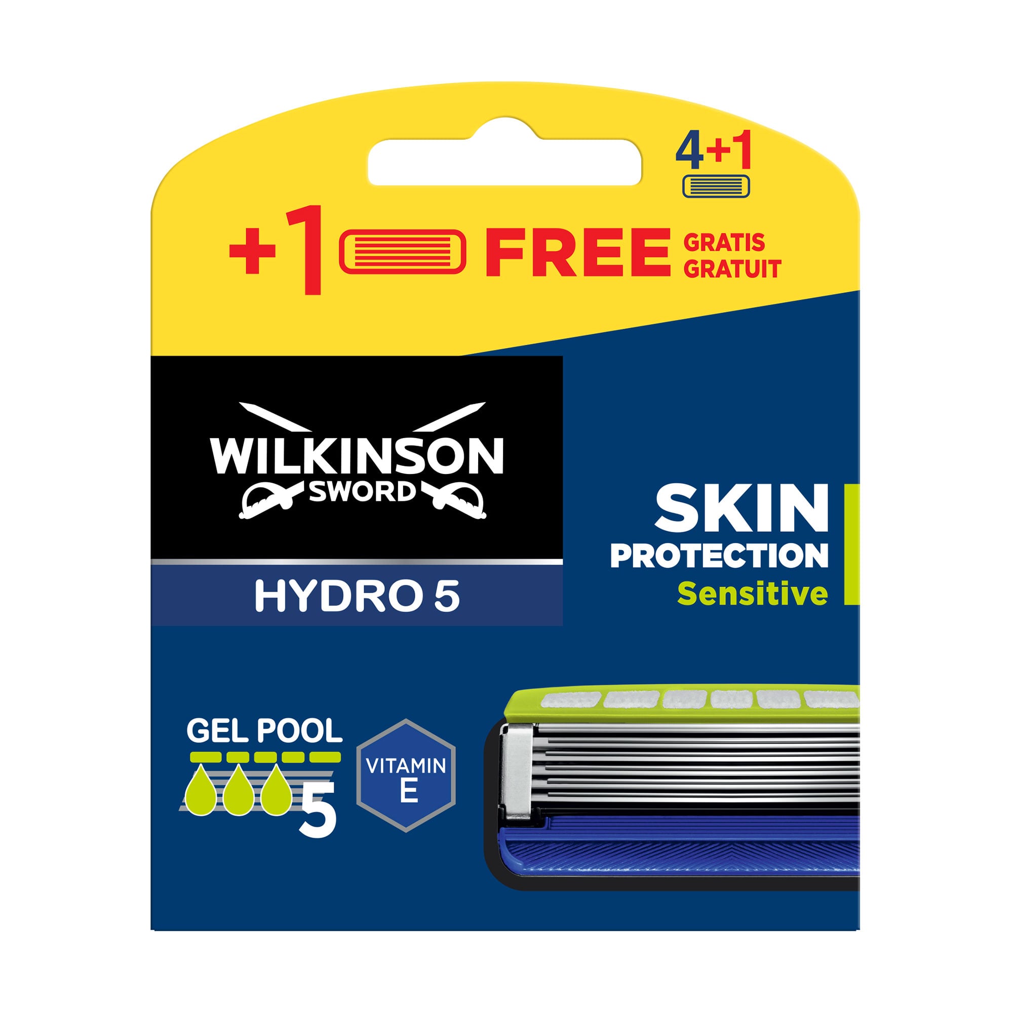 Змінні картриджі для гоління Wilkinson Sword Hydro 5 Skin Protection Sensitive чоловічі, 4+1 шт