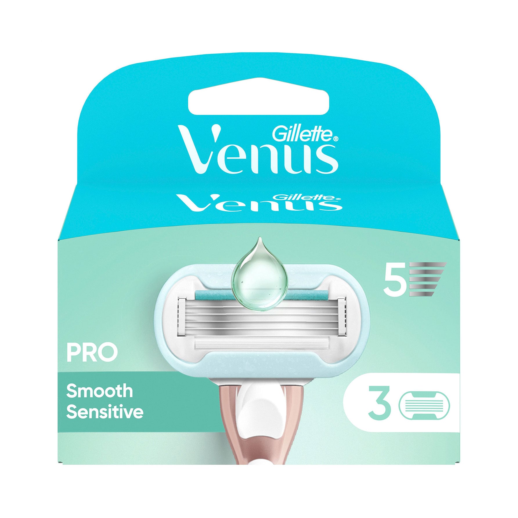 Змінні картриджі для гоління жіночі Gillette Venus PRO Smooth Sensitive 5 лез, 3 шт