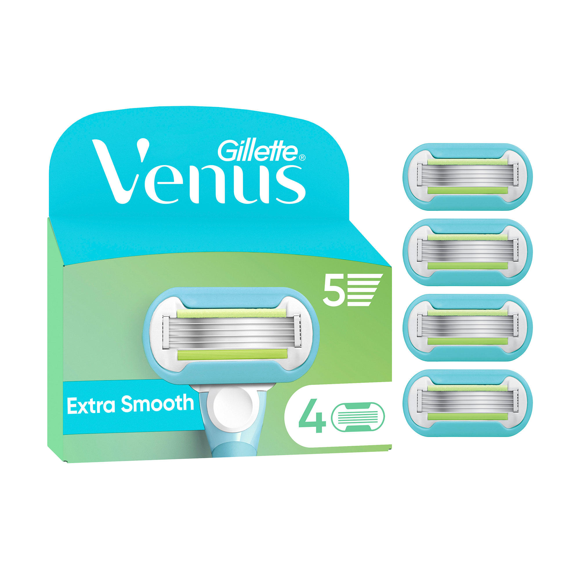 Змінні картриджі для гоління жіночі (леза) Gillette Venus Extra Smooth, 4 шт