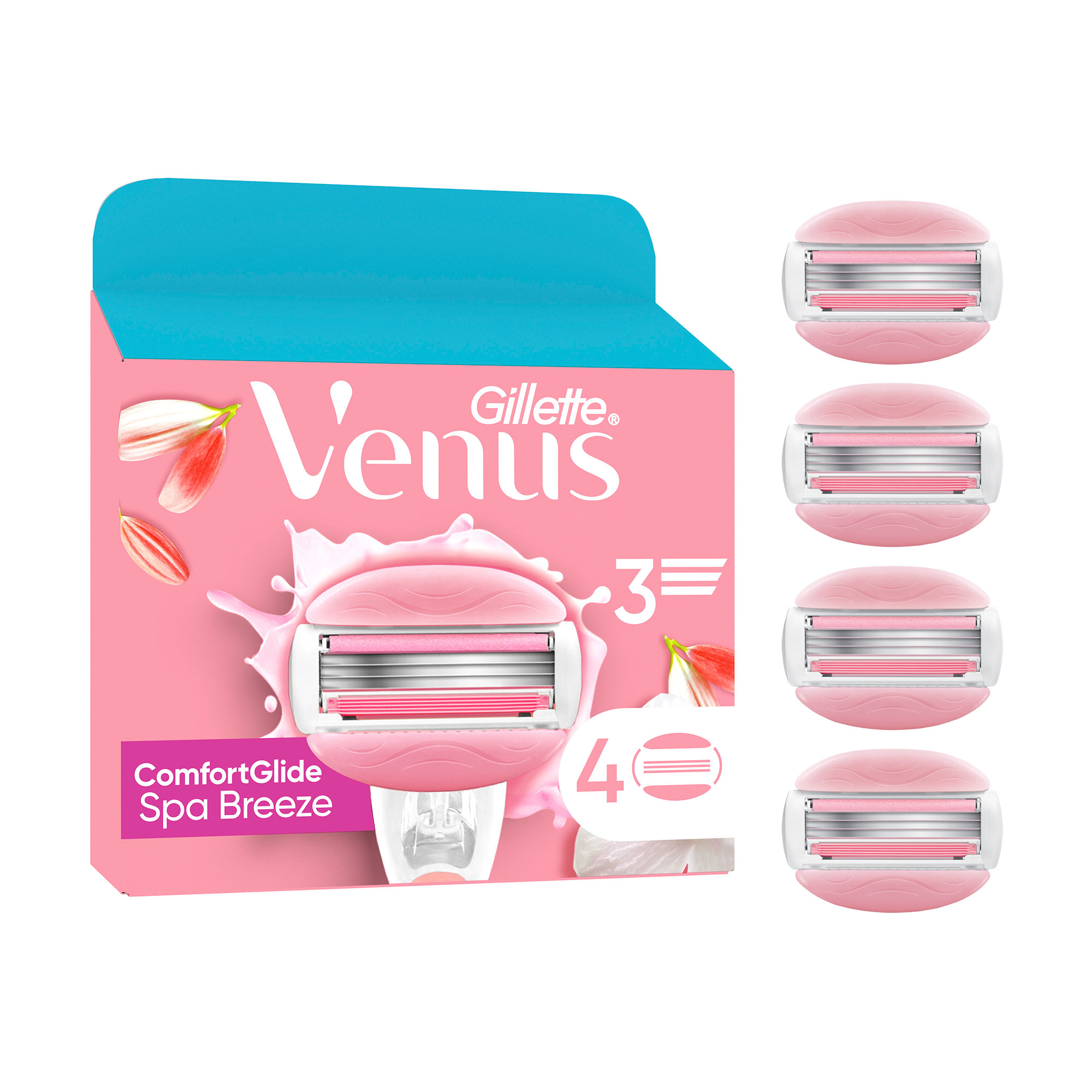 Змінні картриджі для гоління жіночі (леза) Gillette Venus Comfortglide Spa Breeze, 4 шт