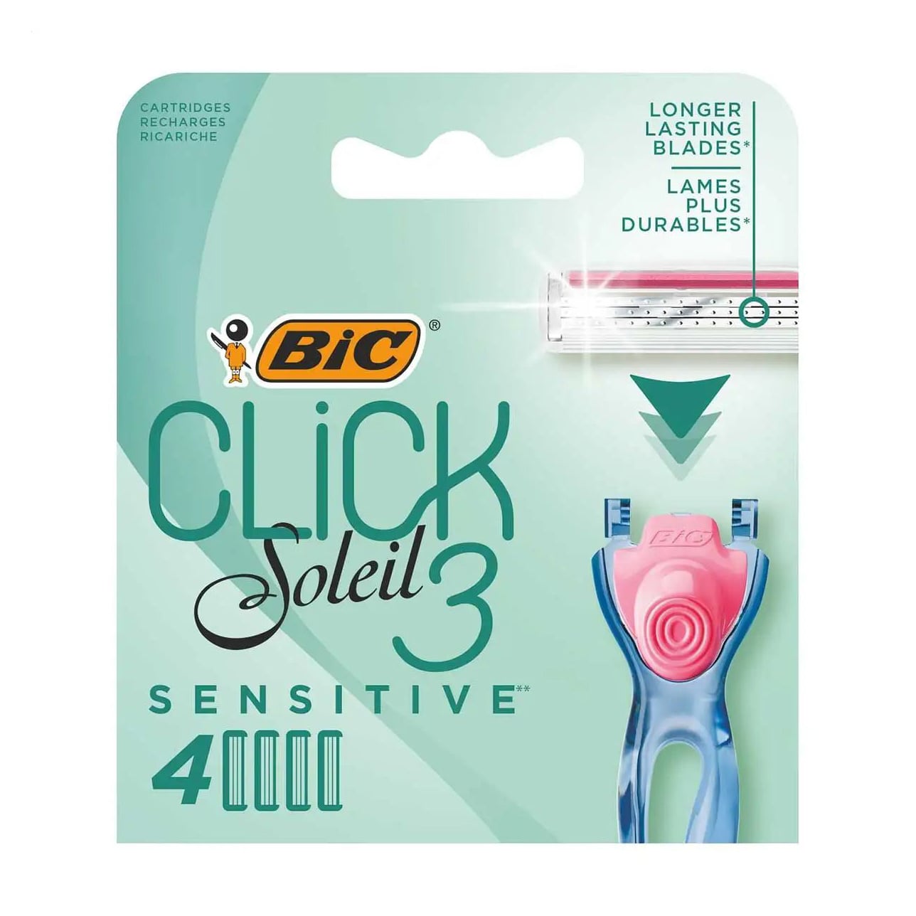 Змінні касети для гоління Bic Click 3 Soleil Sensitive жіночі, 4 шт