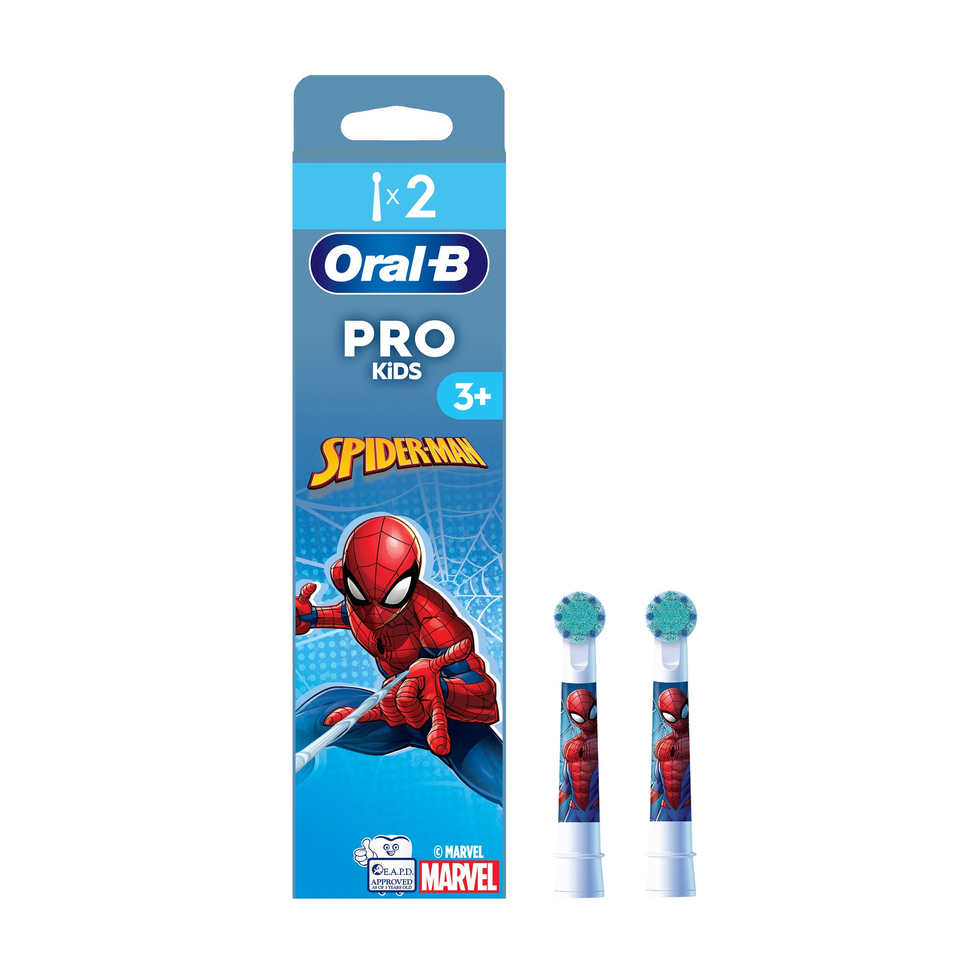 Змінні насадки для дитячої електричної зубної щітки Oral-B Pro Kids Spider-Man від 3 років, 2 шт