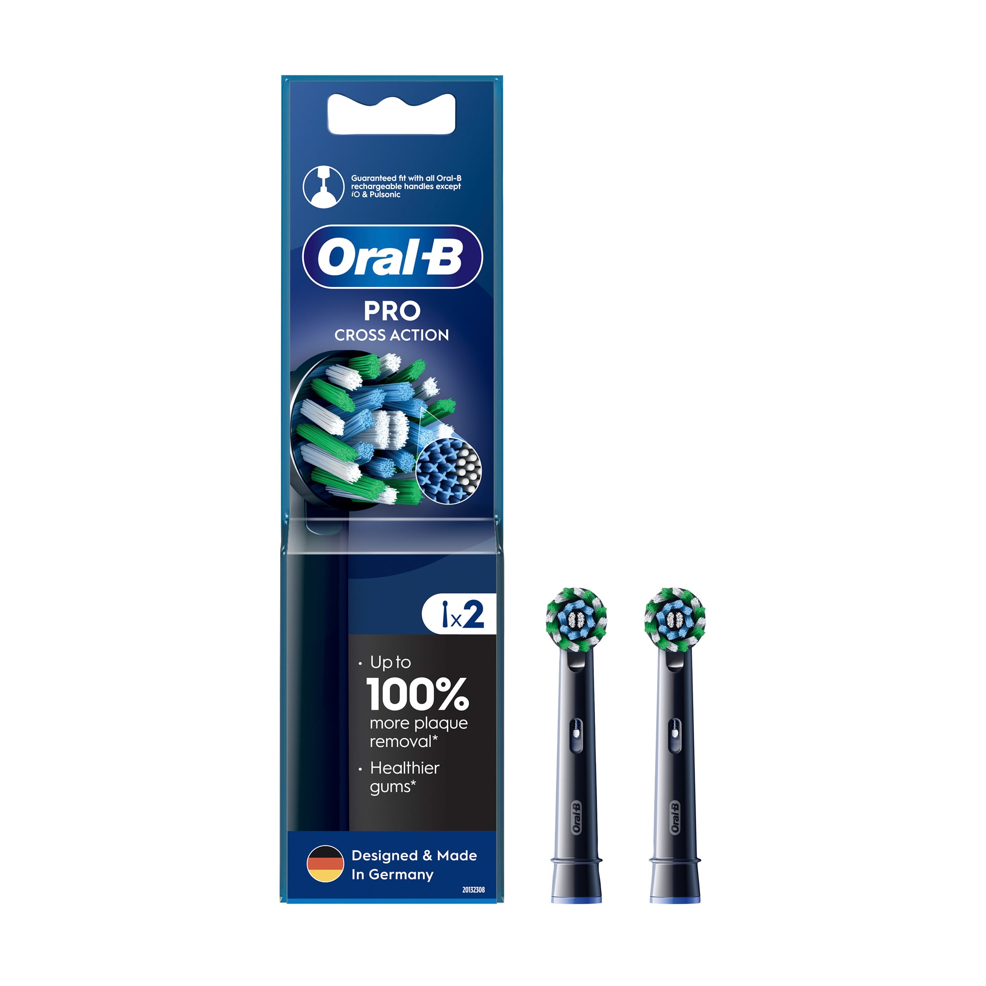 Змінні насадки для електричної зубної щітки Oral-B Pro Cross Action чорні, 2 шт