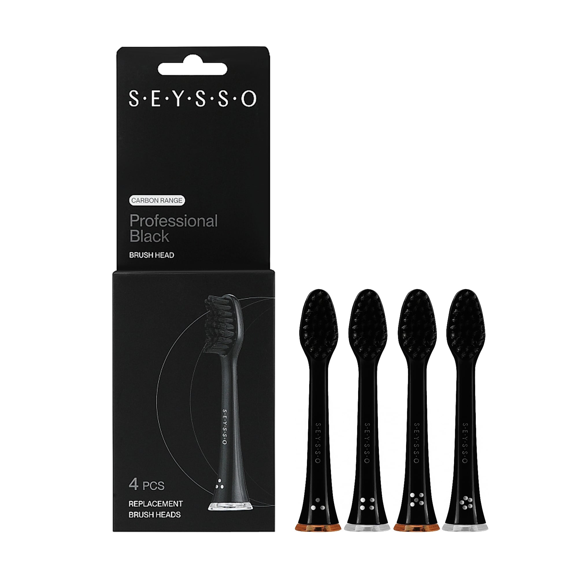 Змінні насадки для електричної зубної щітки Seysso Carbon Professional Black, 4 шт