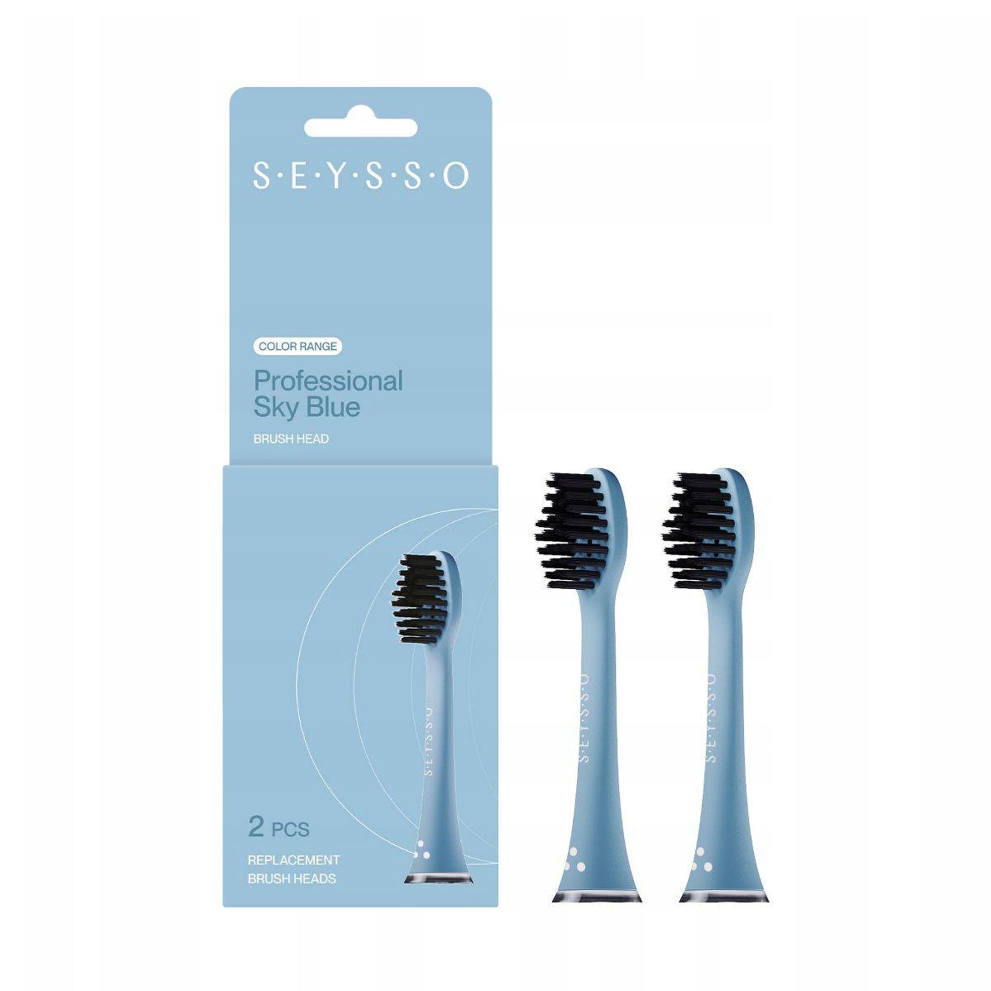 Змінні насадки для електричної зубної щітки Seysso Basic Color Professional Sky Blue, 2 шт