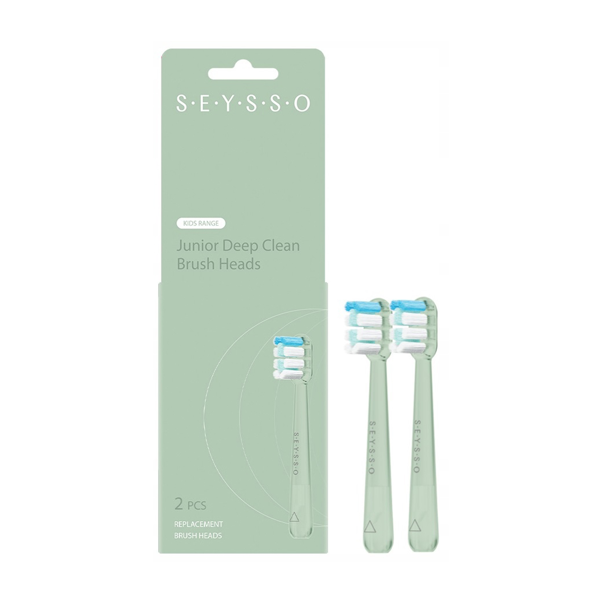 Змінні насадки для електричної зубної щітки Seysso Junior Deep Clean Green, 2 шт