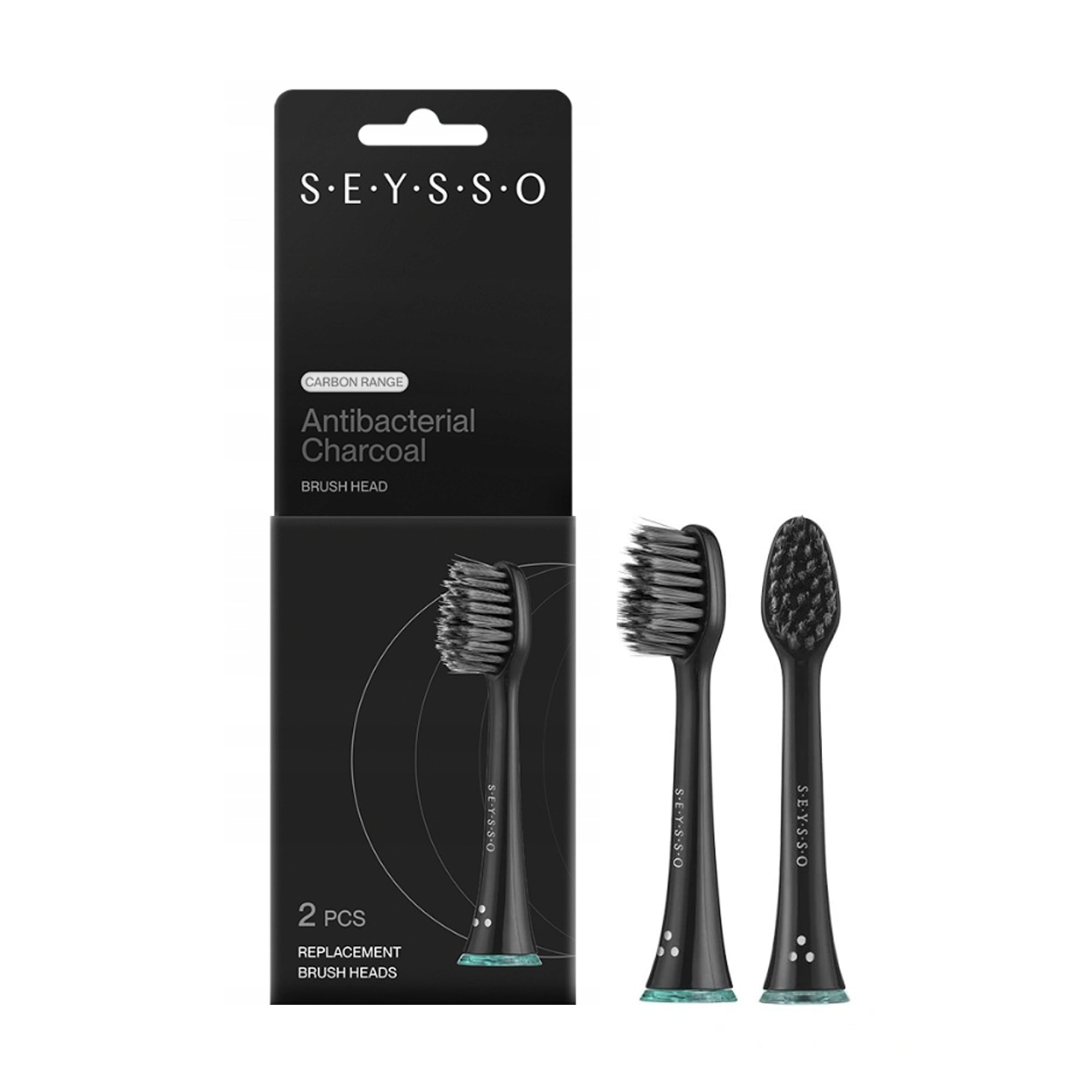 Змінні насадки для електричної зубної щітки Seysso Carbon Antibacterial Charcoal, 2 шт