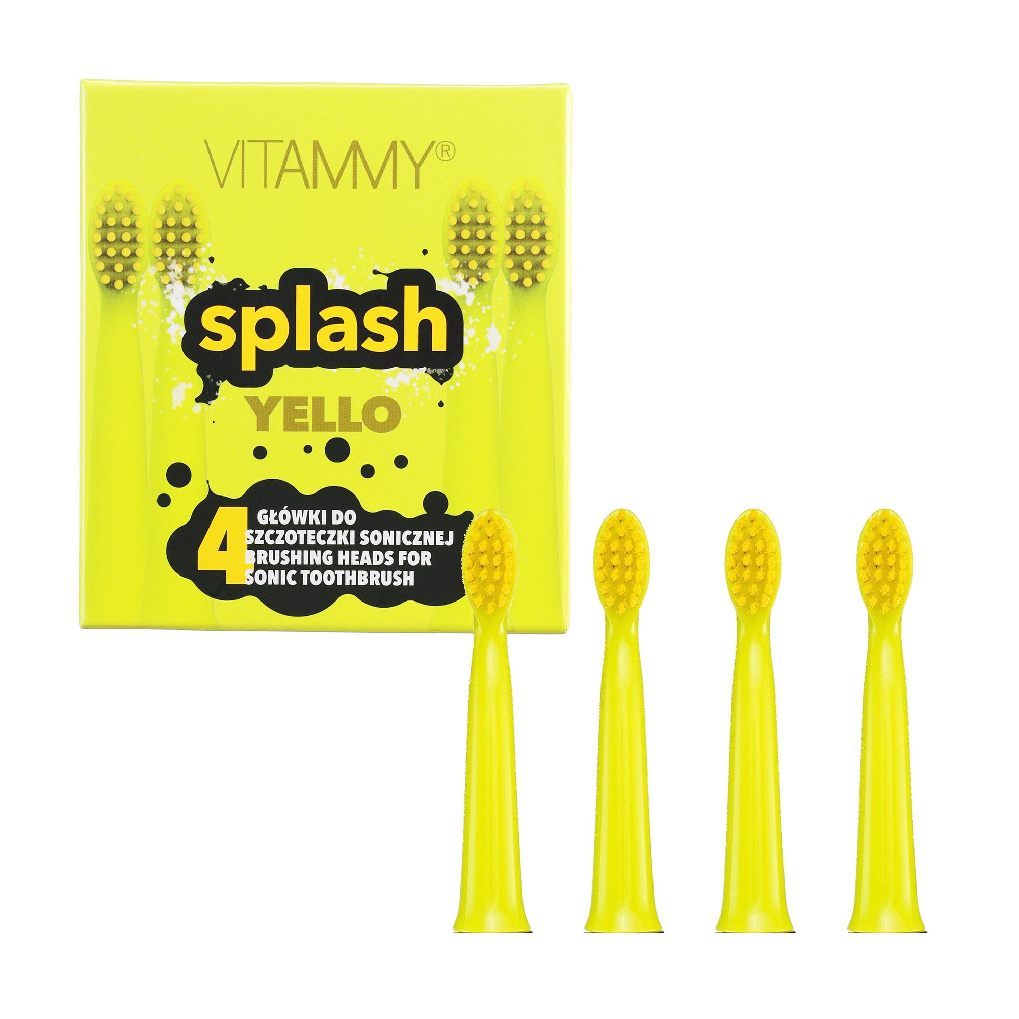 Змінні насадки для електричної зубної щітки VITAMMY Splash Yello жовті, 4 шт (TH1811-4 yello)