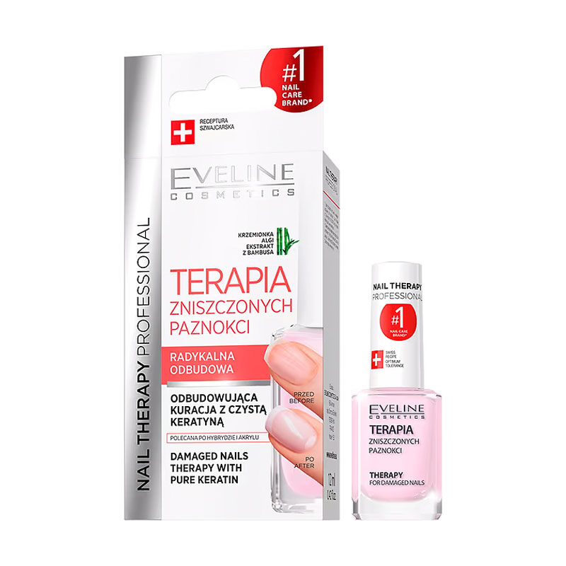 Зміцнювач для нігтів Eveline Cosmetics Nail Therapy Professional Therapy For Damage Nails з кератином, 12 мл