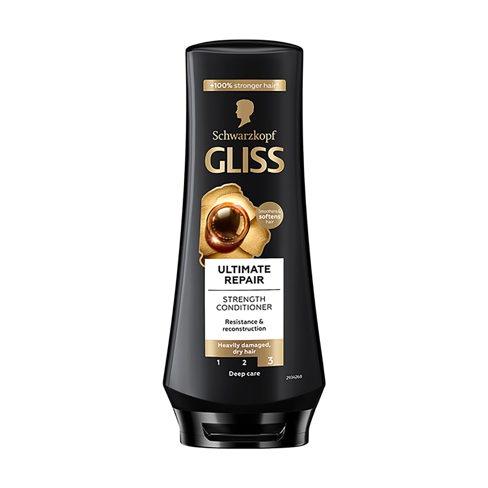 Зміцнювальний бальзам Gliss Ultimate Repair Стійкість та блиск, для сильно пошкодженого та сухого волосся, 200 мл