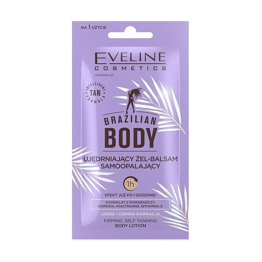 Зміцнювальний гель-бальзам для автозасмаги тіла Eveline Cosmetics Brazilian Body, 12 мл