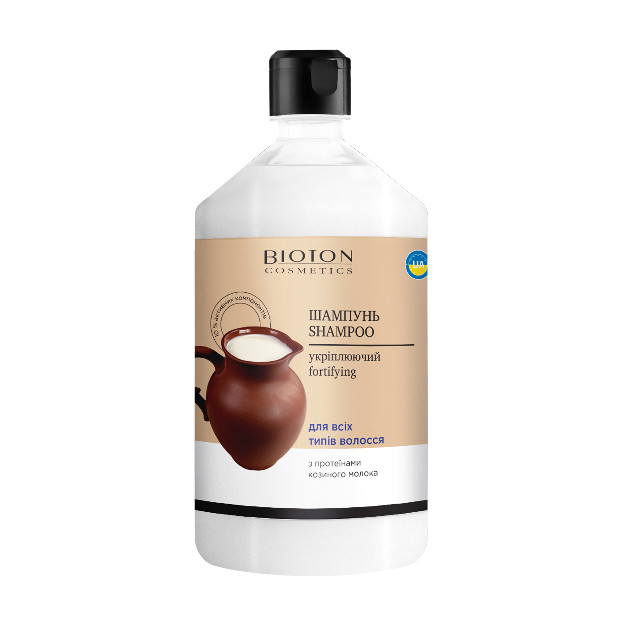Зміцнювальний шампунь для волосся Bioton Cosmetics Fortifying Shampoo з протеїнами козиного молока, 1 л