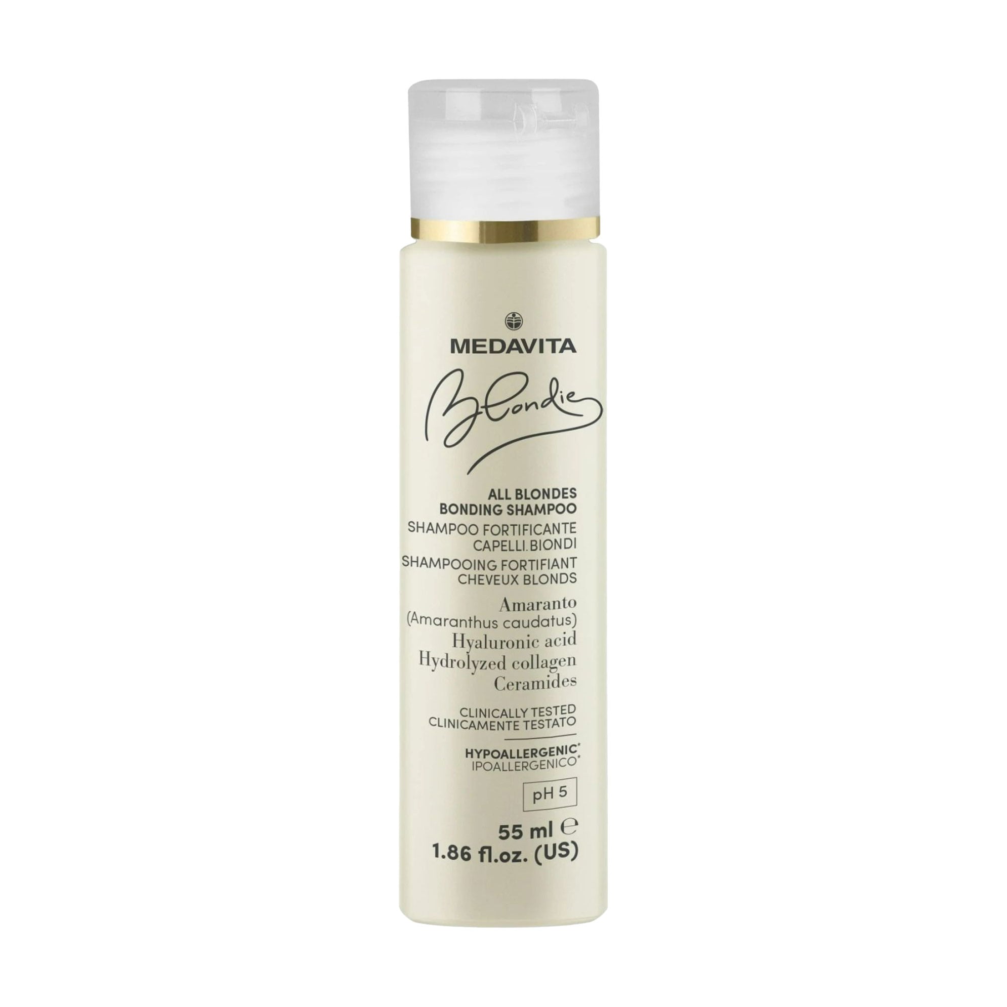 Зміцнювальний шампунь Medavita Blondie All Blondes Bonding Shampoo для світлого та фарбованого волосся, 55 мл
