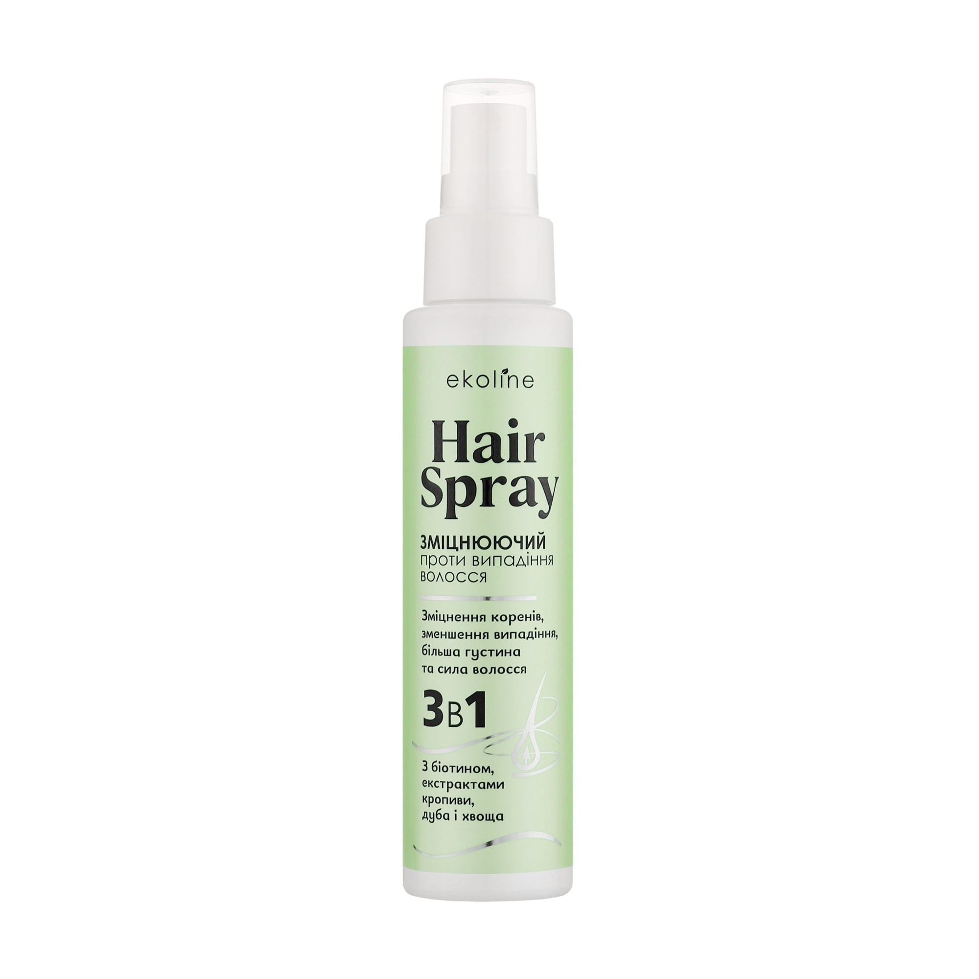 Зміцнювальний спрей 3 в 1 EkoLine Hair Spray проти випадіння волосся, 100 мл