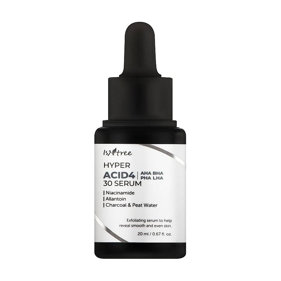 Змивна сироватка-пілінг для обличчя IsNtree Hyper Acid4 AHA BHA PHA LHA 30 Serum, 20 мл