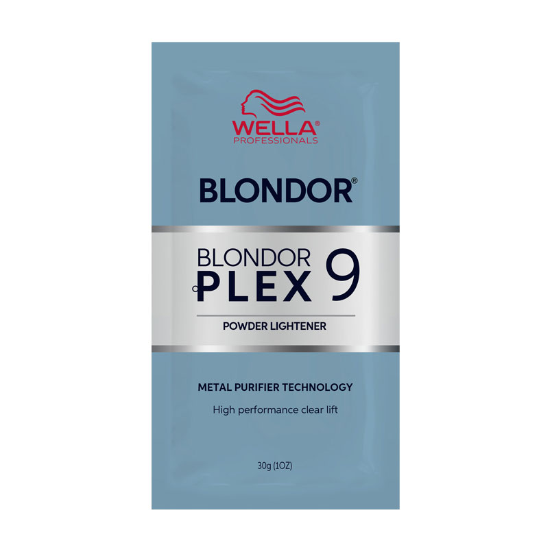 Знебарвлювальна пудра для волосся Wella Professionals Blondor Plex 9 Powder Lightener з технологією Bond Builder та Metal Purifier, 30 г