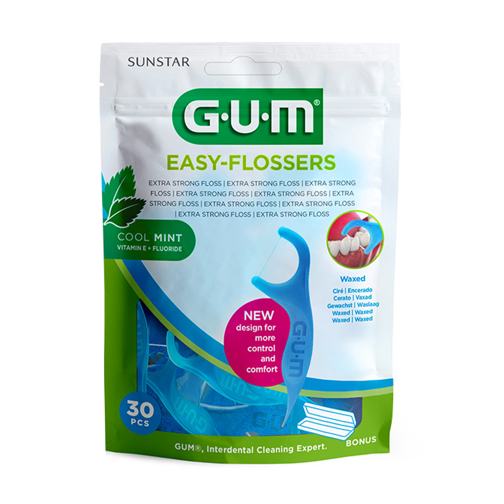 Зубна нитка GUM Sunstar Easy Flossers з фторидом, 30 шт