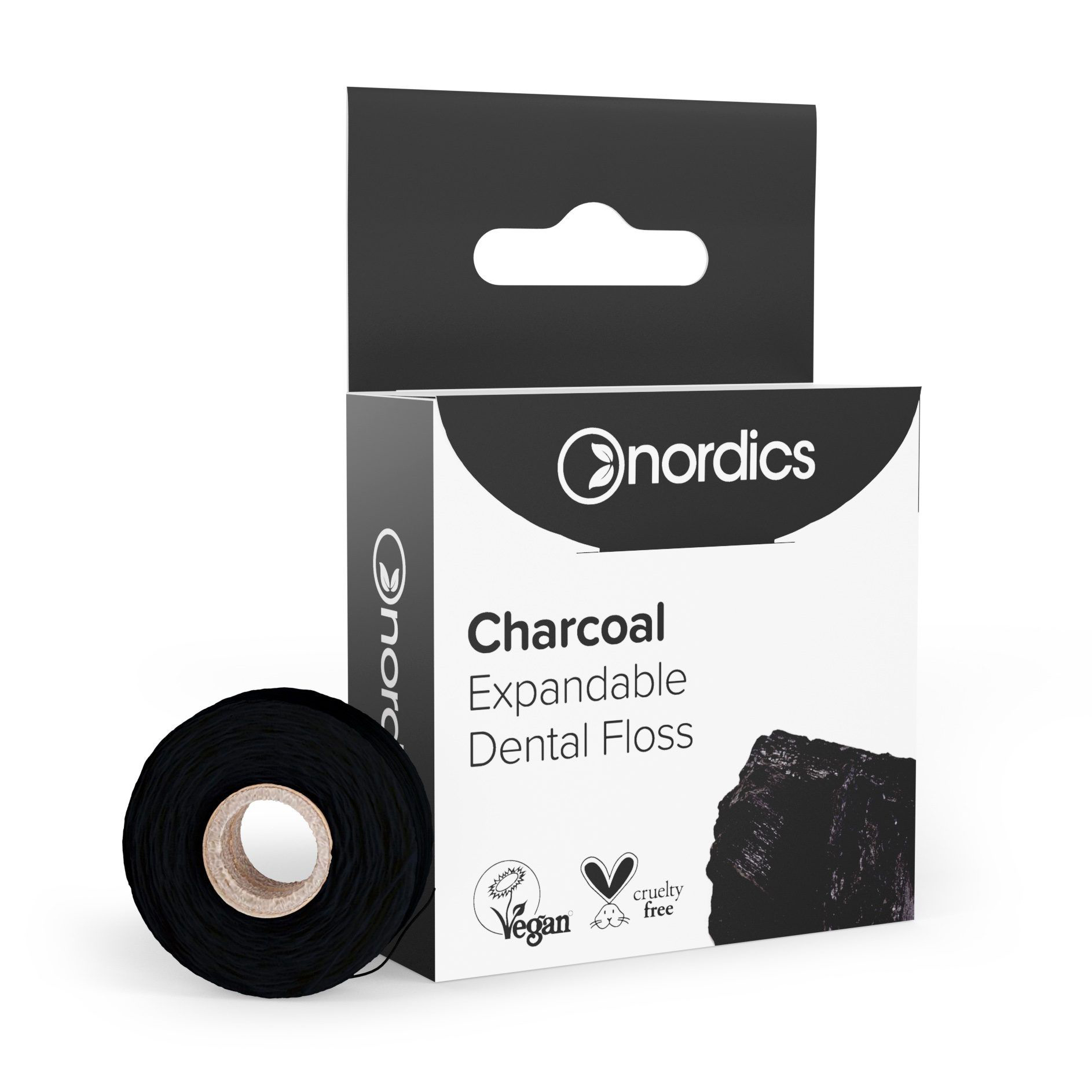 Зубна нитка Nordics Dental Floss з активованим вугіллям, 30 м