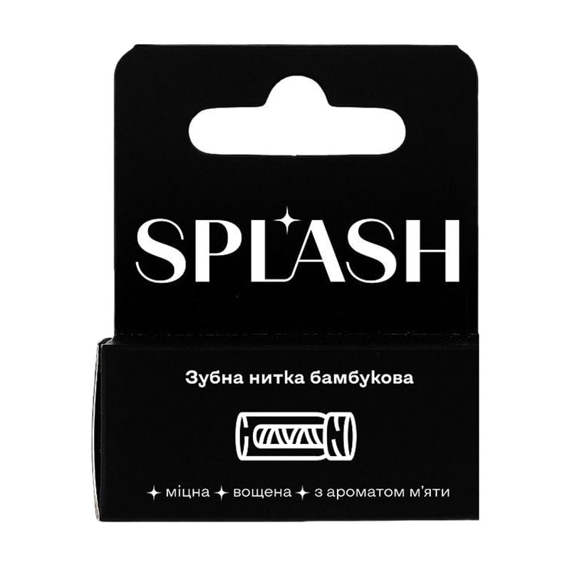 Зубна нитка Splash бамбукова, з ароматом м'яти, 30 м