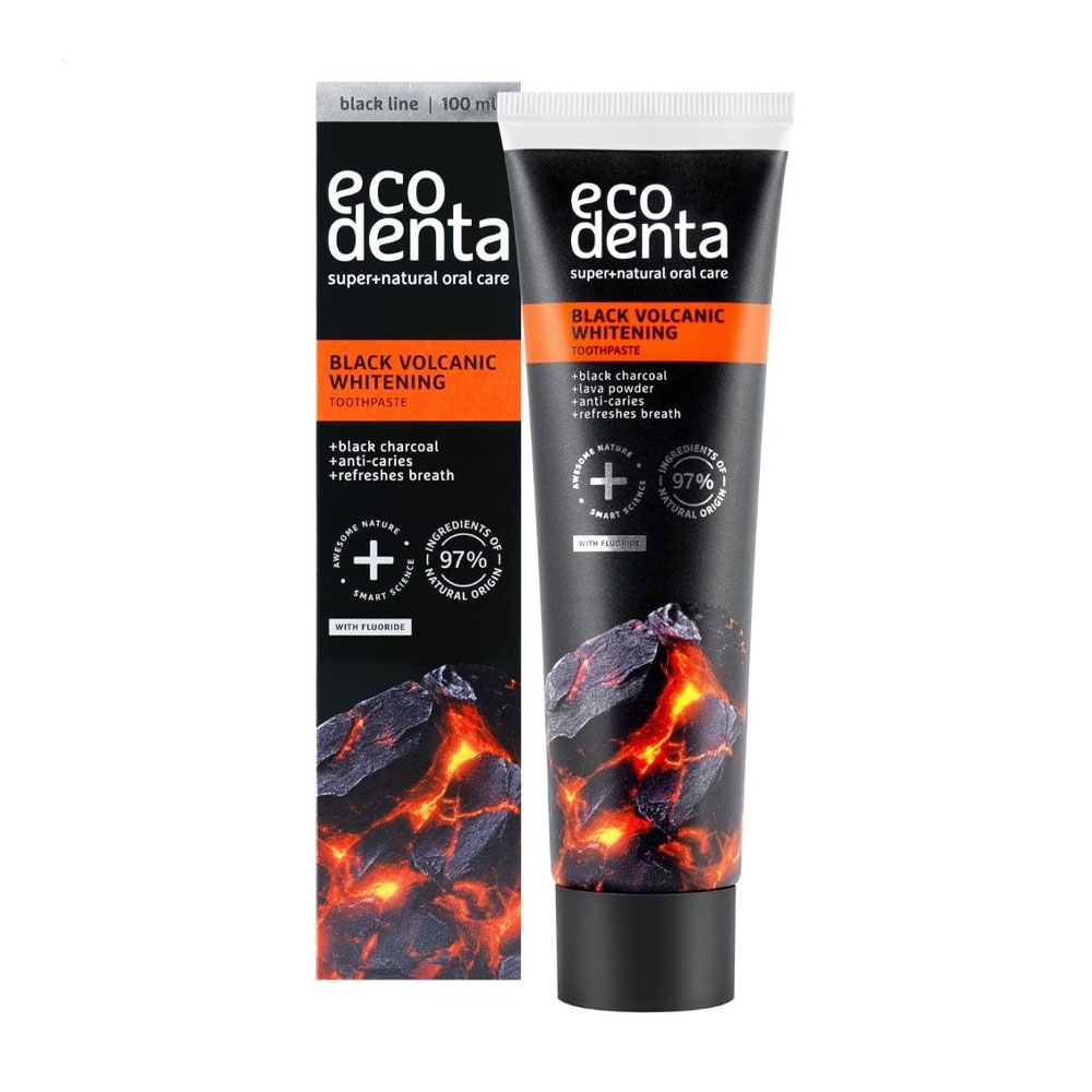 Зубна паста Ecodenta Black Volcanic Whitening Toothpaste з вулканічними мінералами, 100 мл