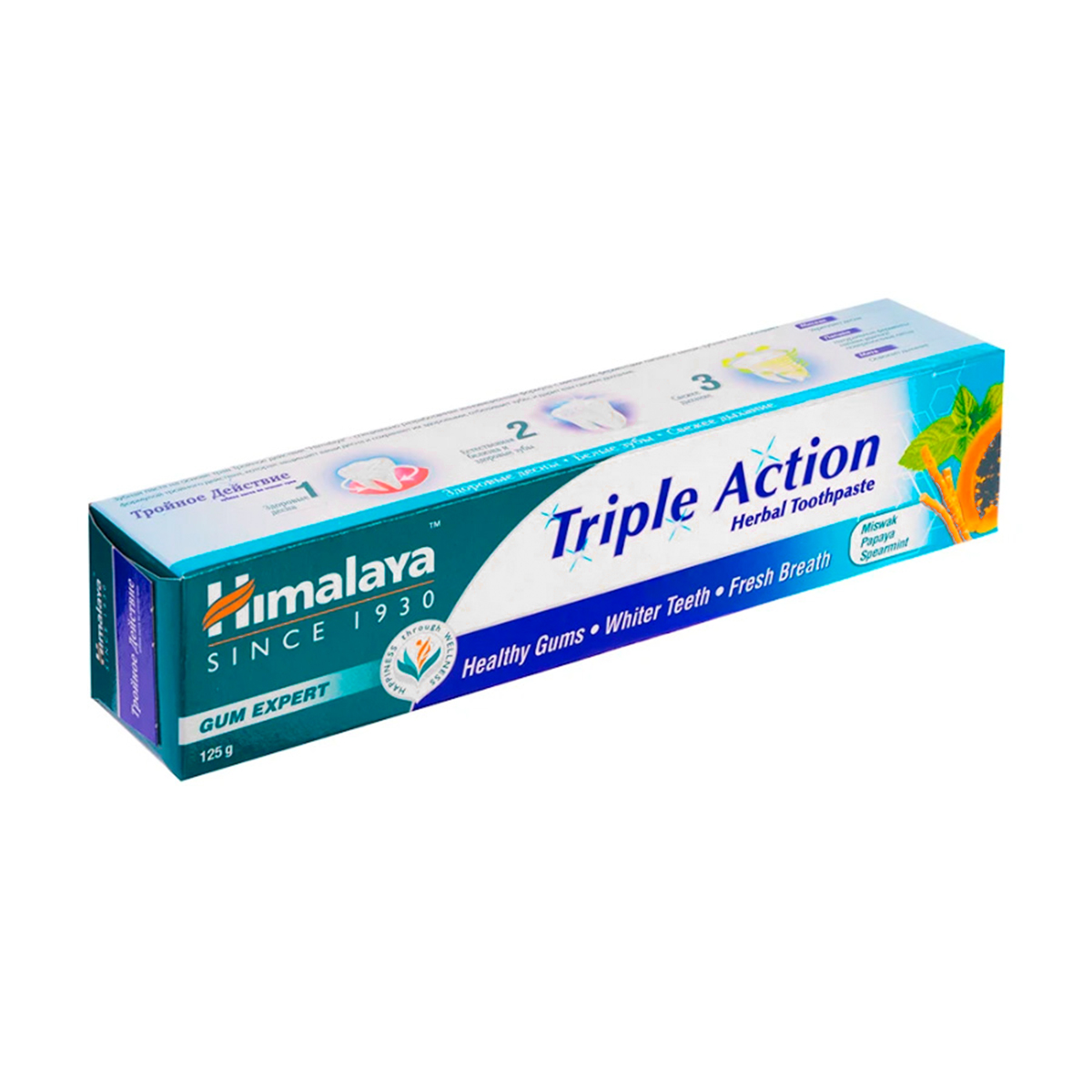 Зубна паста Himalaya Herbals Triple Action потрійної дії, 125 г