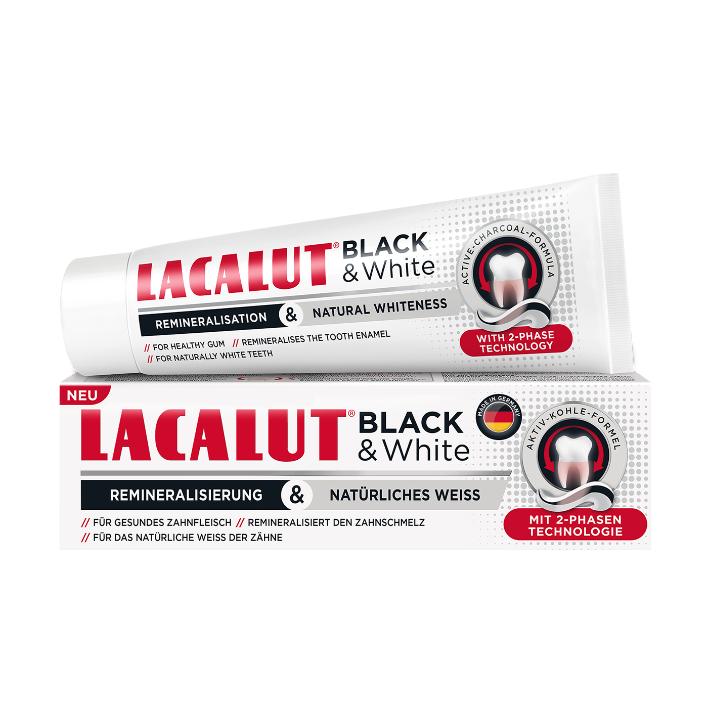 Зубна паста Lacalut Black &amp; White, 75 мл