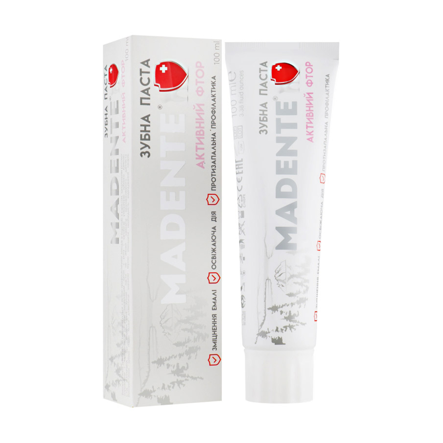 Зубна паста Madente Toothpaste Active Fluorine Активний фтор, 100 мл
