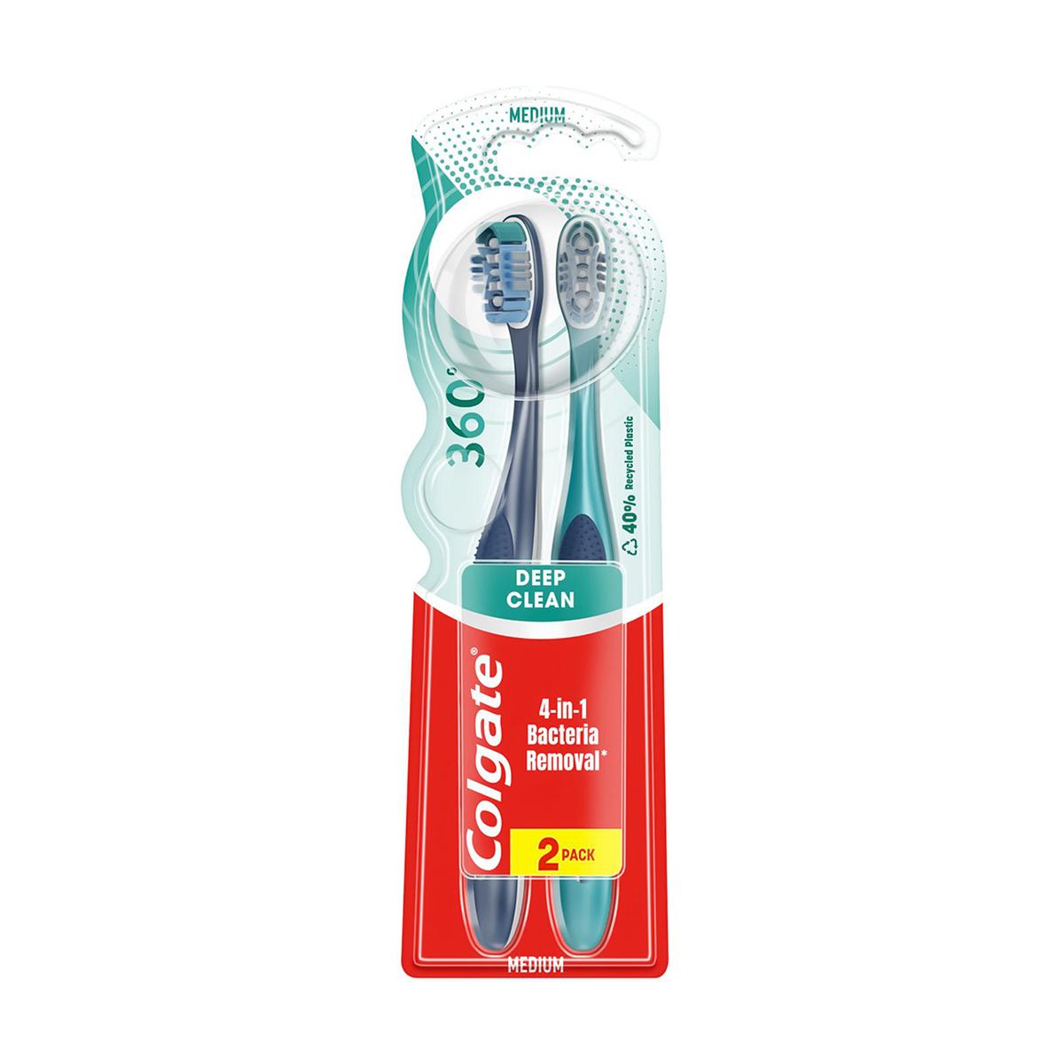 Зубна щітка Colgate 360 Clean середньої жорсткості, 2 шт