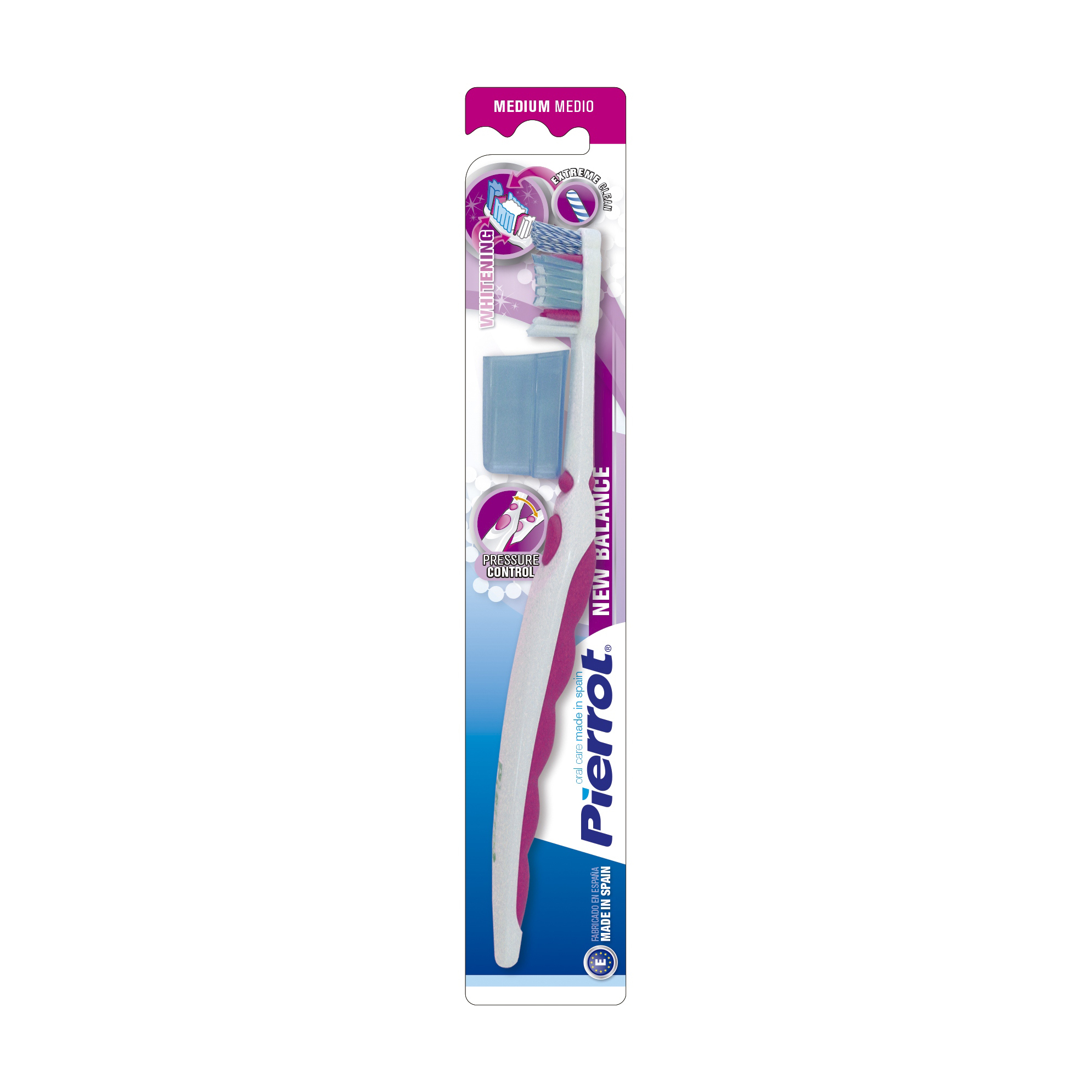 Зубна щітка Pierrot New Balance Whitening Medium відбілювальна, середньої жорсткості, 1 шт