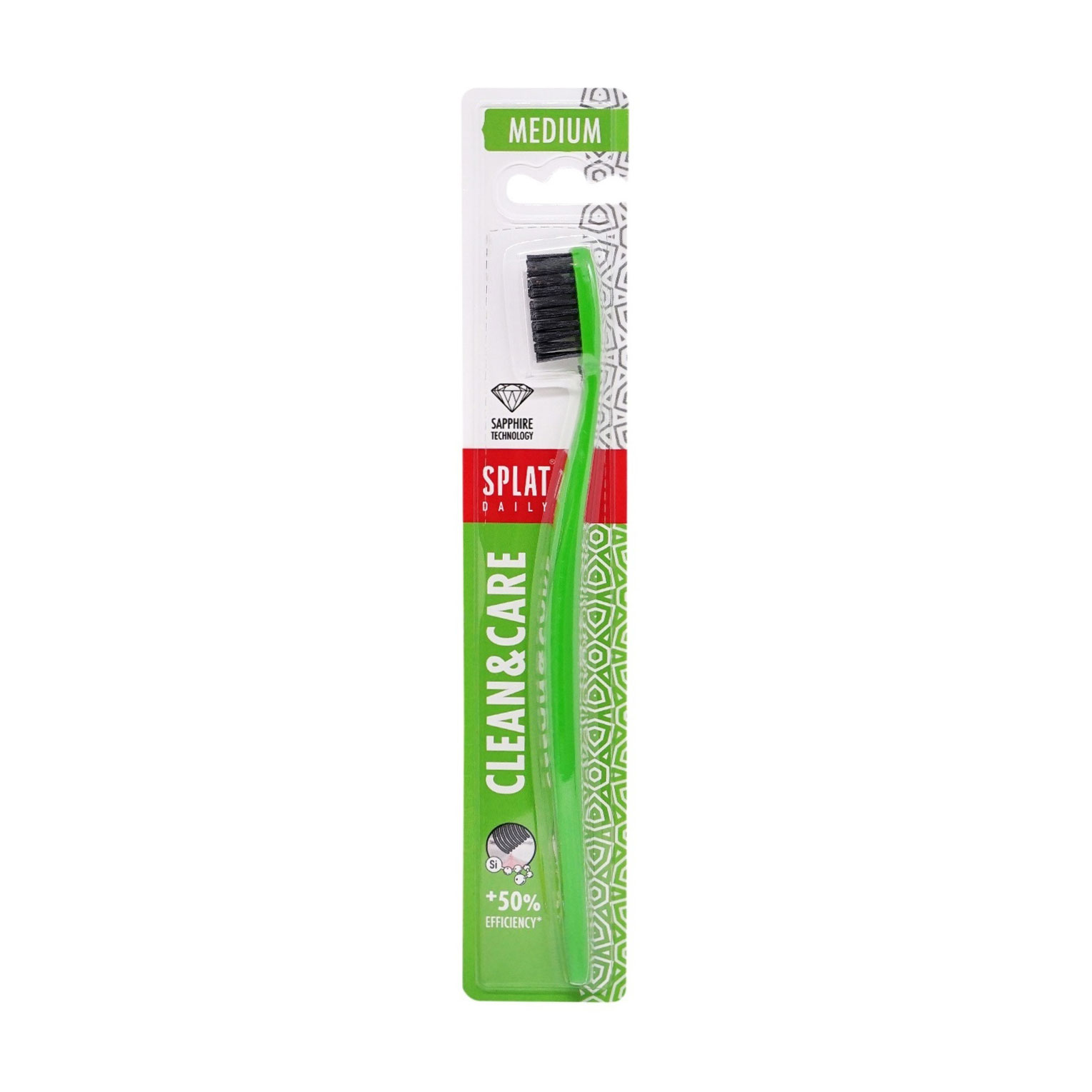 Зубна щітка SPLAT Daily Clean &amp; Care середньої жорсткості, зелена, 1 шт