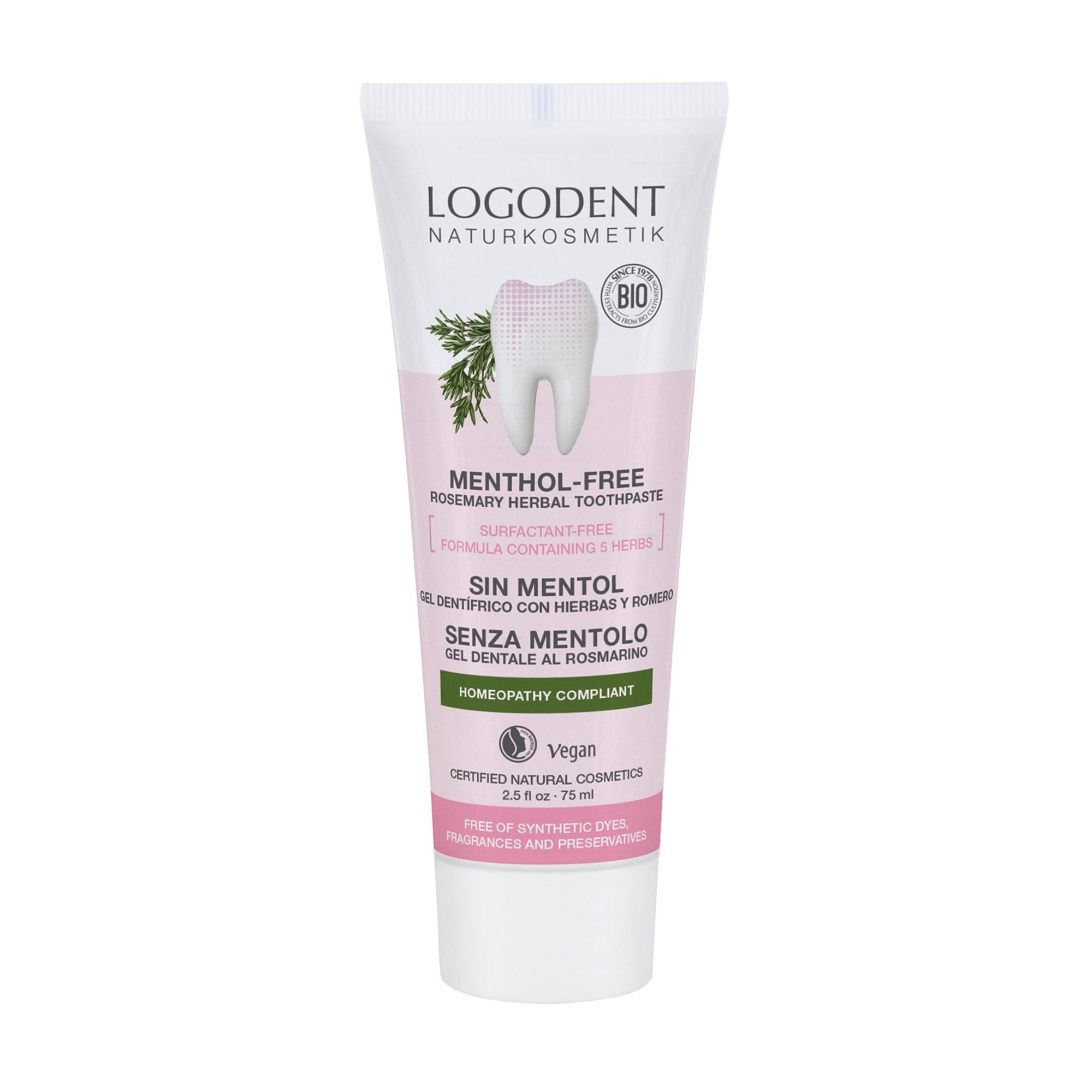 Зубний біо-гель трав'яний Logodent Oral Hygiene Products Herbal Dental Gel Розмарин і шавлія, 75 мл