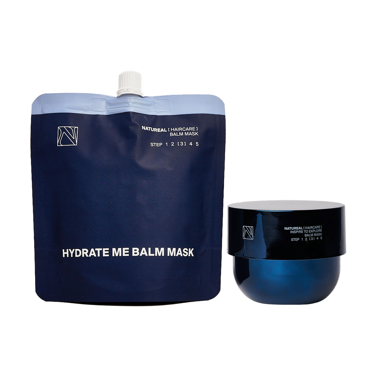 Зволожувальна бальзам-маска Natureal Hydrate Me Balm Mask для сухого та ламкого волосся, 250 мл (рефіл + банка для наповнення)