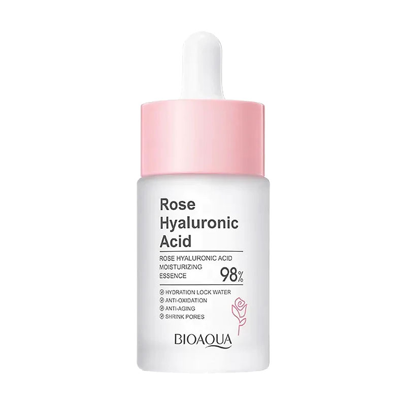 Зволожувальна есенція для обличчя Bioaqua Rose Hyaluronic Acid Moisturizing Essence з екстрактом троянди та гіалуроновою кислотою, 30 мл