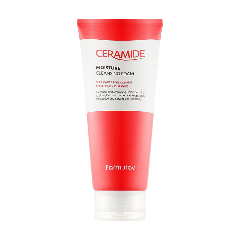 Зволожувальна пінка для вмивання FarmStay Ceramide Moisture Cleansing Foam з церамідами, 180 мл