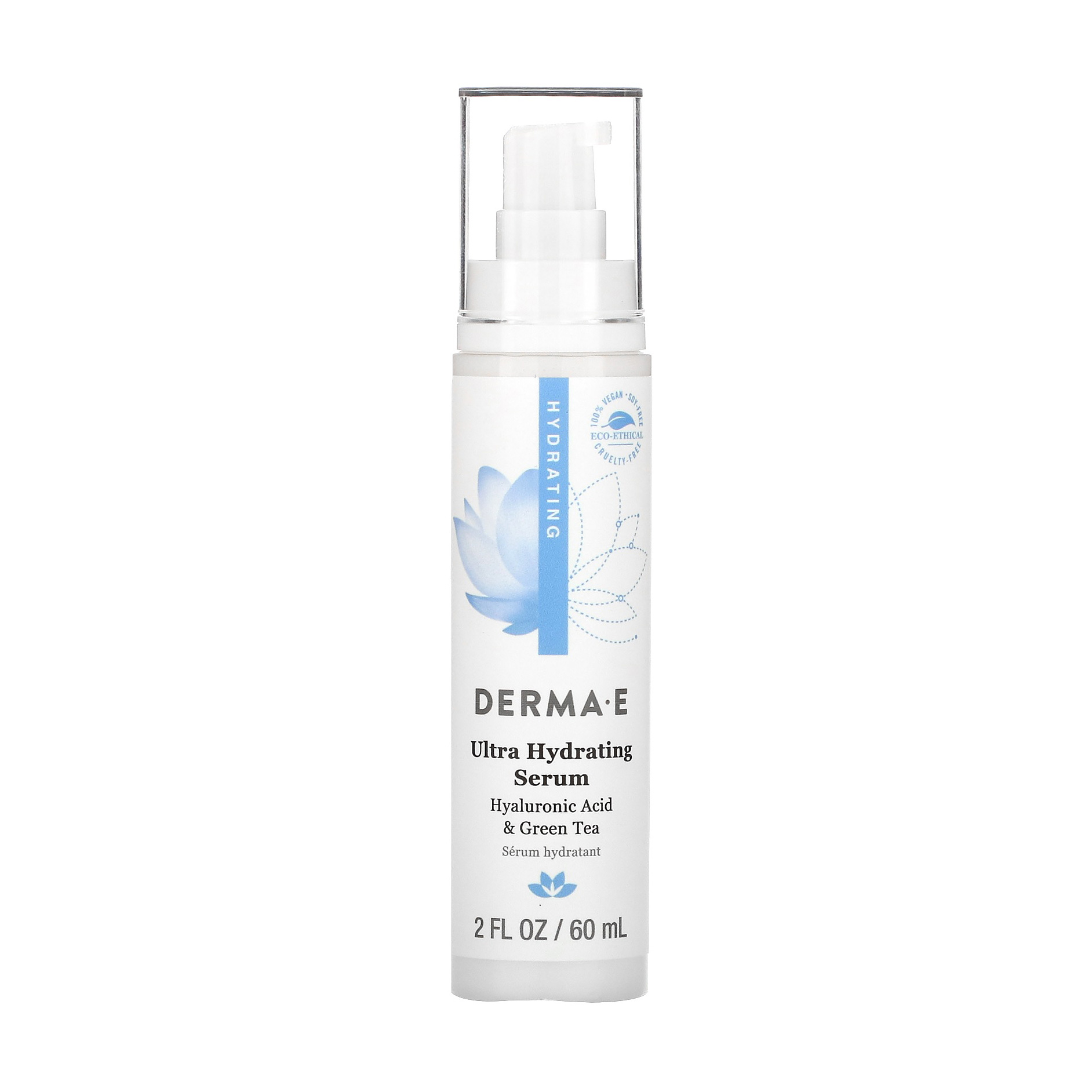 Зволожувальна сироватка для обличчя Derma E Ultra Hydrating Serum з гіалуроновою кислотою, 60 мл