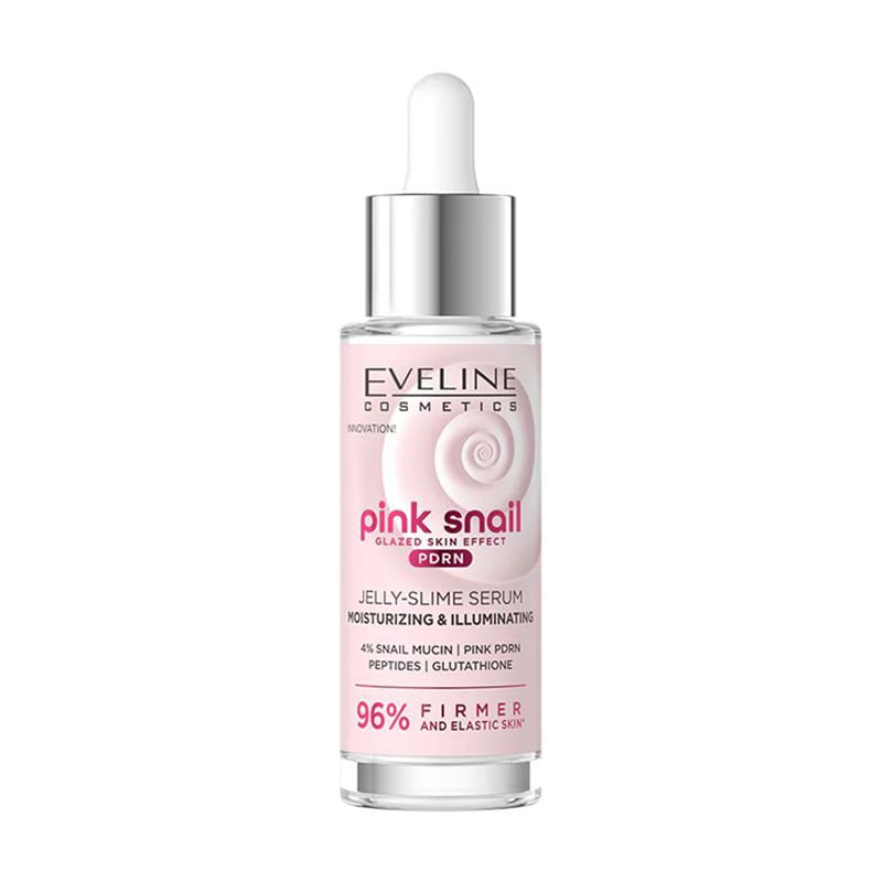 Зволожувальна сироватка для обличчя Eveline Cosmetics Pink Snail Moisturizing &amp; Illuminating Jelly-Slime Serum для сяяння шкіри, 30 мл