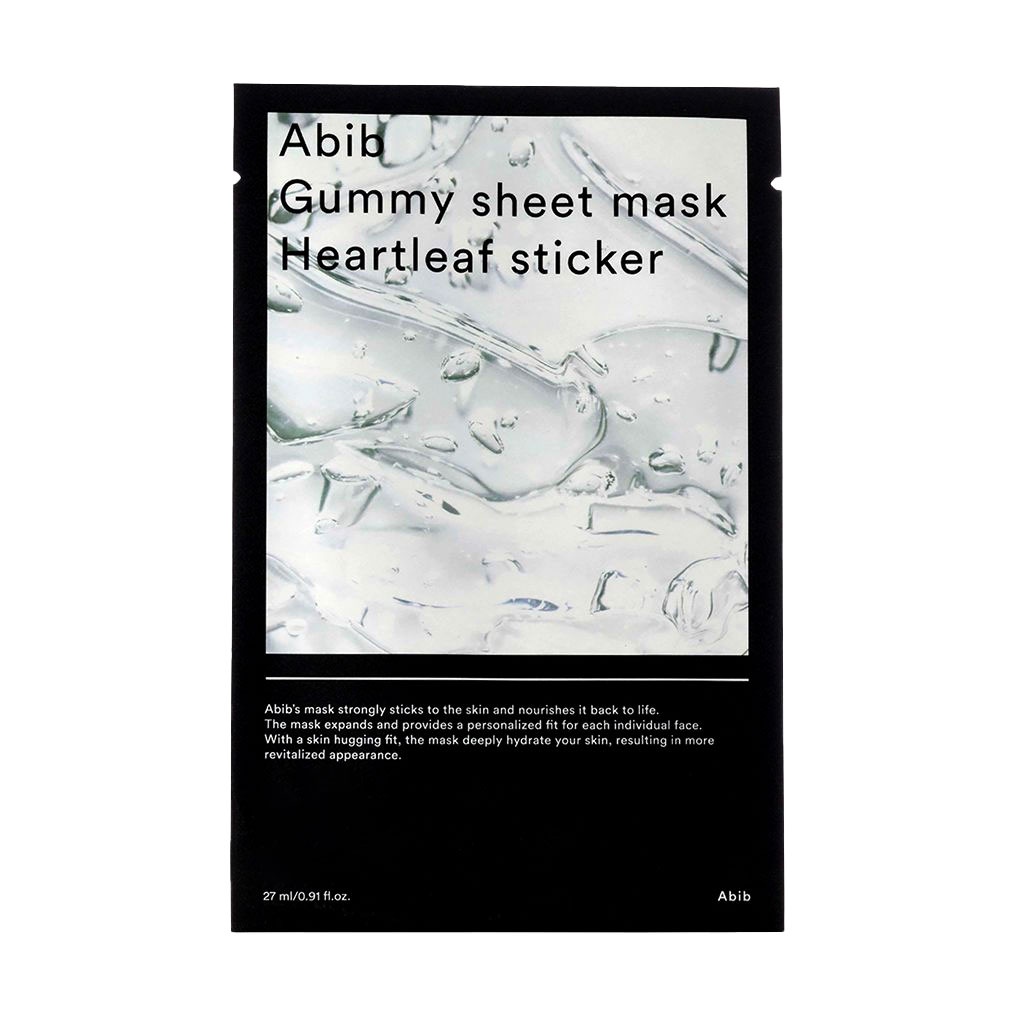 Зволожувальна тканинна маска для обличчя Abib Gummy Sheet Mask Heartleaf Sticker для проблемної шкіри, 27 мл