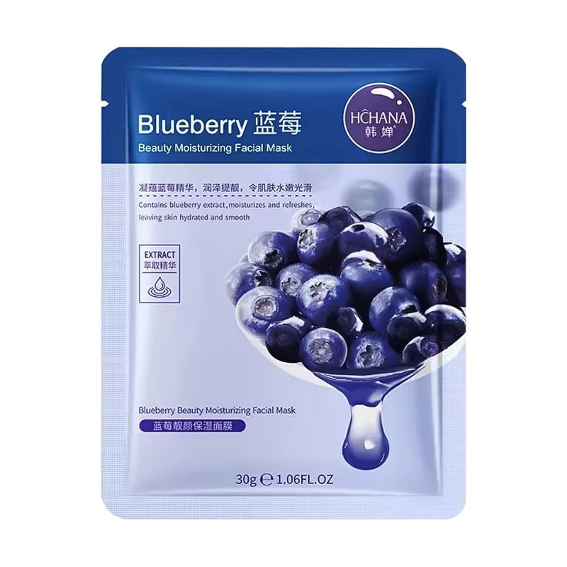 Зволожувальна тканинна маска для обличчя Hchana Blueberry Beauty Moisturizing Facial Mask, 30 г