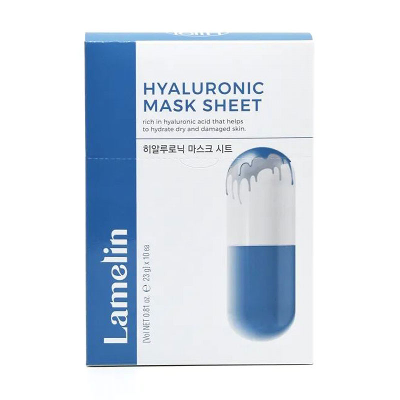 Зволожувальна тканинна маска для обличчя Lamelin Hyaluronic Mask Sheet з гіалуроновою кислотою, 10*23 г