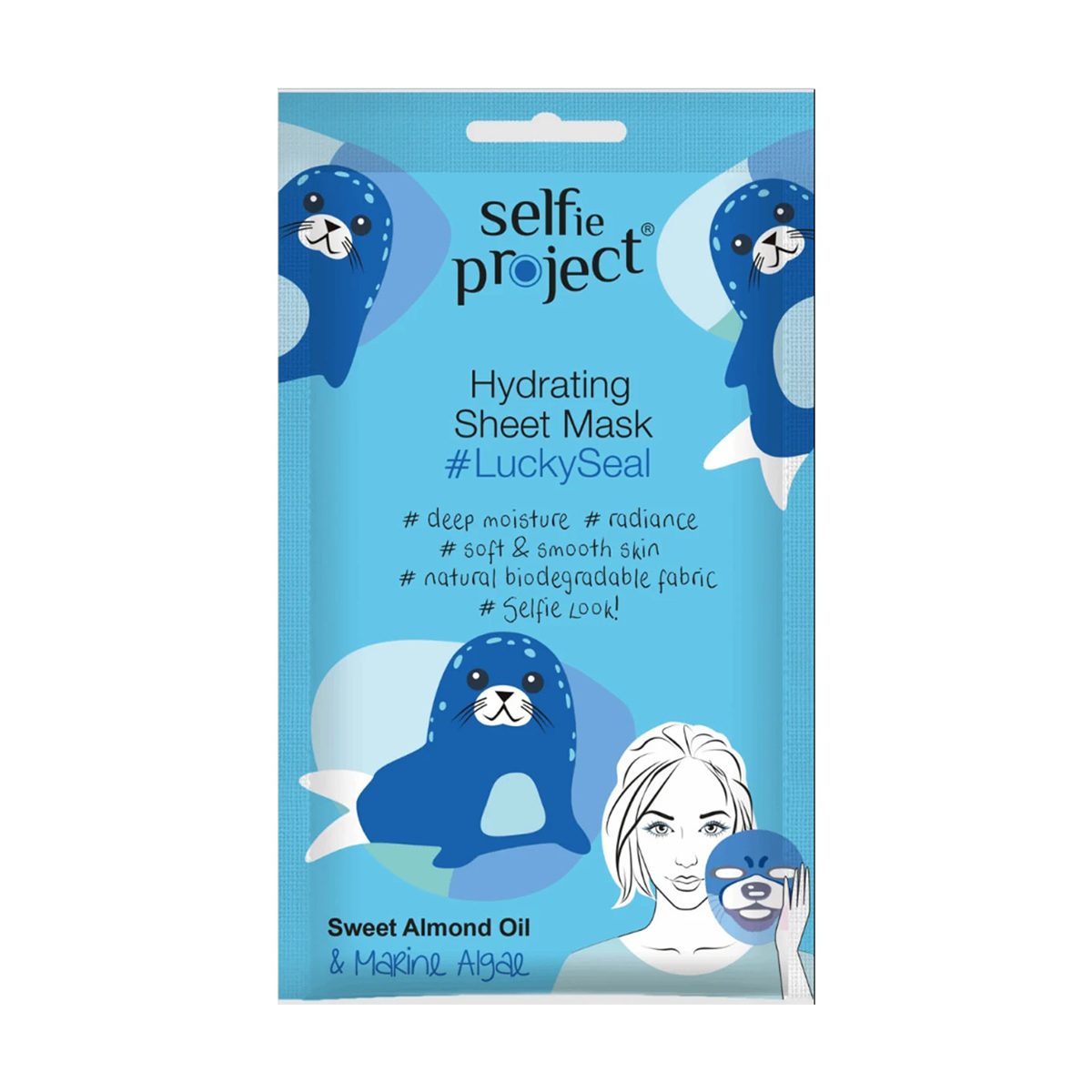 Зволожувальна тканинна маска для обличчя Selfie Project Hydrating Sheet Mask Lucky Seal, 15 мл