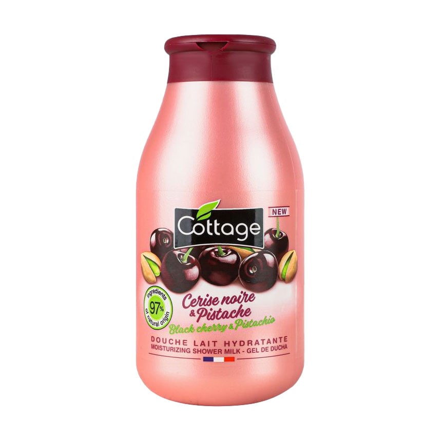 Зволожувальне молочко для душу Cottage Moisturizing Shower Milk, Black Cherry &amp; Pistachio, 250 мл