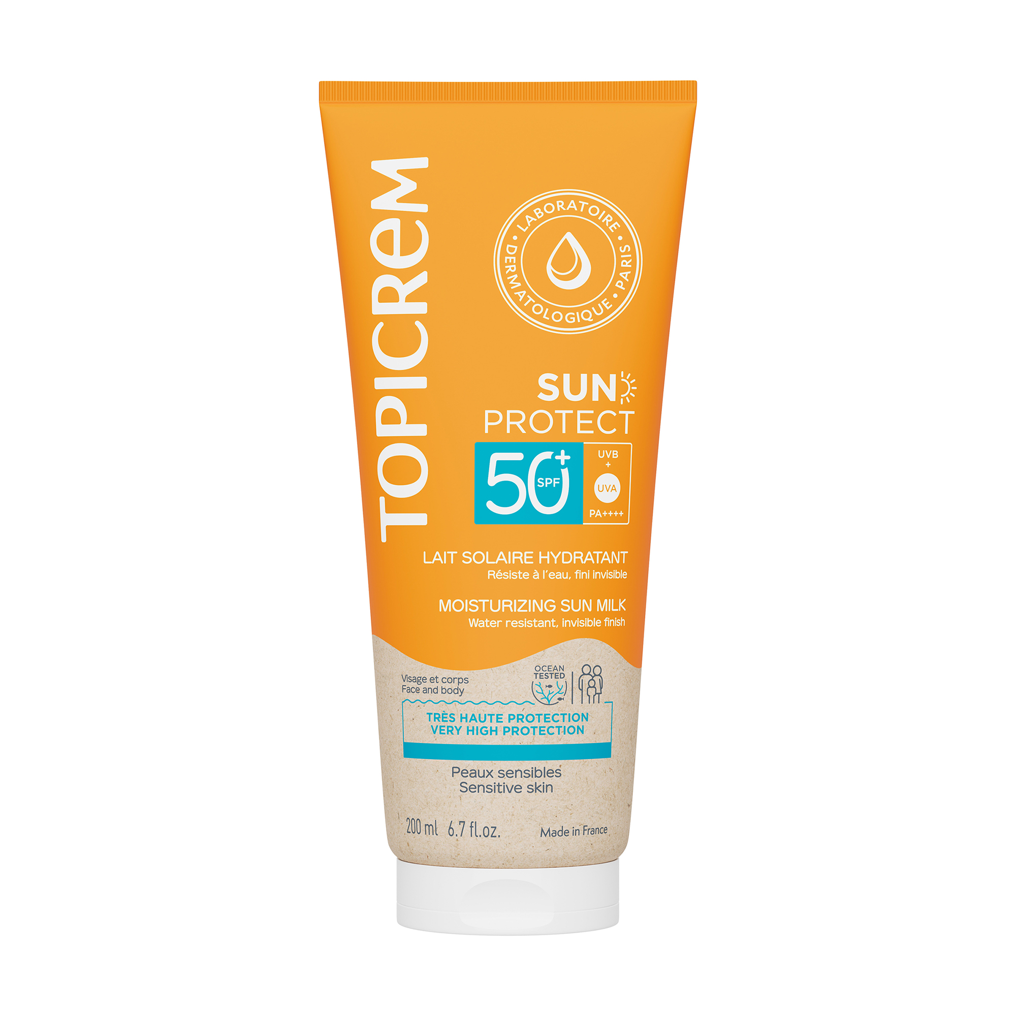 Зволожувальне сонцезахисне молочко для тіла Topicrem Sun Protect Moisturuzung Sun Milk, SPF 50+, 200 мл