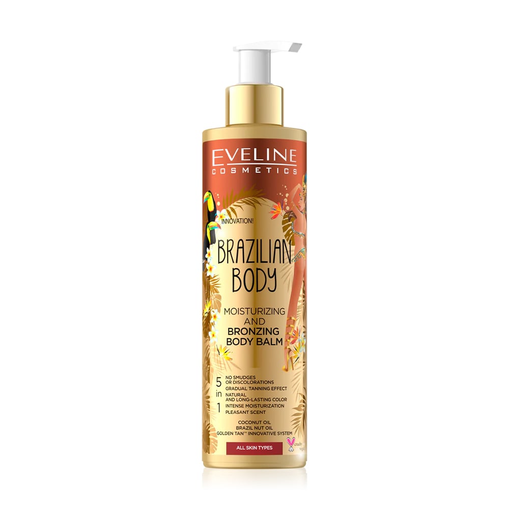 Зволожувальний бальзам для тіла з ефектом засмаги 5 в 1 Eveline Cosmetics Brazilian Body, 200 мл