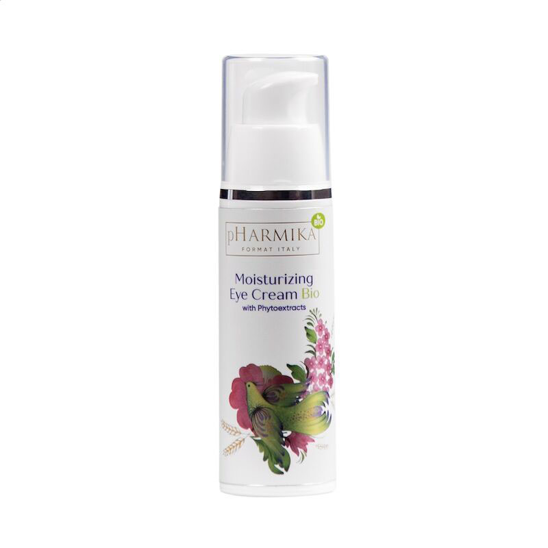 Зволожувальний біокрем для шкіри навколо очей pHarmika Moisturizing Eye Cream Bio проти темних кіл та набряків, з фітоекстрактами, 30 мл