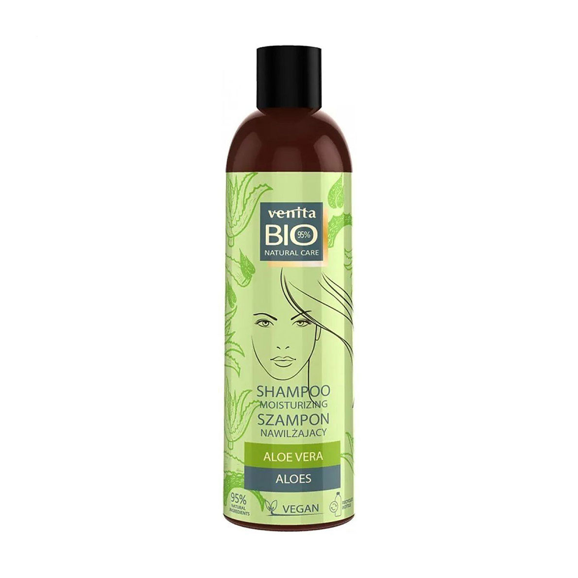 Зволожувальний біошампунь для волосся Venita Bio Natural Care Aloe Vera Moisturizing Shampoo з екстрактом алое вера, 300 мл